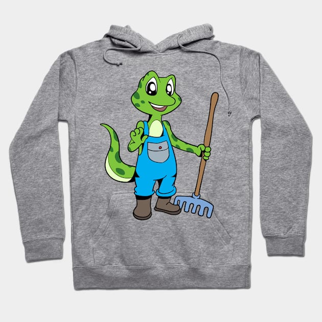 Love to garden - Gardener Gecko Hoodie by Modern Medieval Design